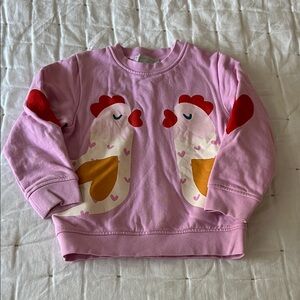 Stella McCartney Pink Chicken Print Kids Sweatshirt
